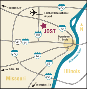 Directions from Lambert Airport to Jost Chemical