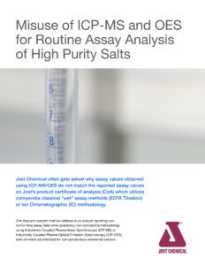 Misuse of ICP-MS and OES for Routine Assay Analysis of High Purity Salts cover